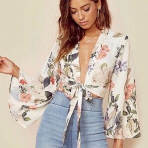 NWT Show Me Your Mumu Jordyn Enchanted Floral Tie Top